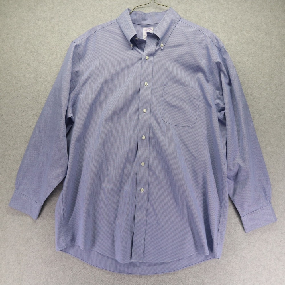 Brooks Brothers Shirt Mens 16.5-33 Classic Pocket Button Up Blue Long Sleeve